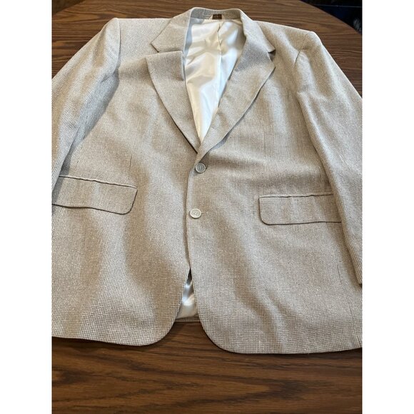 Charing Cross tan pure silk featherweight two button dress jacket size 44 Long - Picture 3 of 8